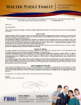 Walter Poole Prayer Letter:  Church News