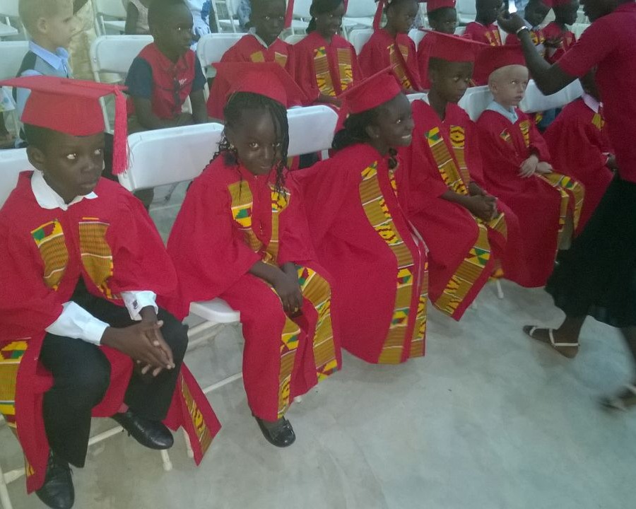 FBA Kindergarten Graduates Receiving Some Last Minute Instructions