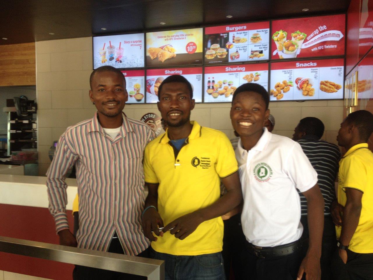 Three FBCI Staff Men at KFC