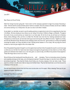 Israel Alvarez Prayer Letter:  Furlough Update