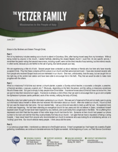 Chris Yetzer Prayer Letter: Adding and Edifying