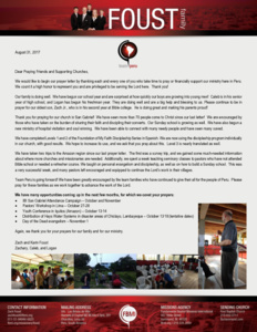 Zach Foust Prayer Letter:  Two Trips Into the Amazon