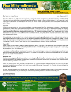 Fisa Mihy-mihyndu Prayer Letter:  Gladly Spending and Being Spent