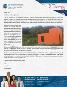 Osmin Gutierrez Prayer Letter:  The Ministry Continues to Go Forward