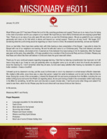Missionary #6011 Prayer Letter:  What a Year!
