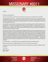 Missionary #6011 Prayer Letter:  A Useful Month in the Service of the Lord