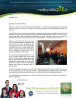 Wes Palla Prayer Letter:  Building New Families