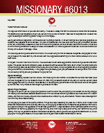 Missionary #6013 Prayer Letter:  Special Blessings