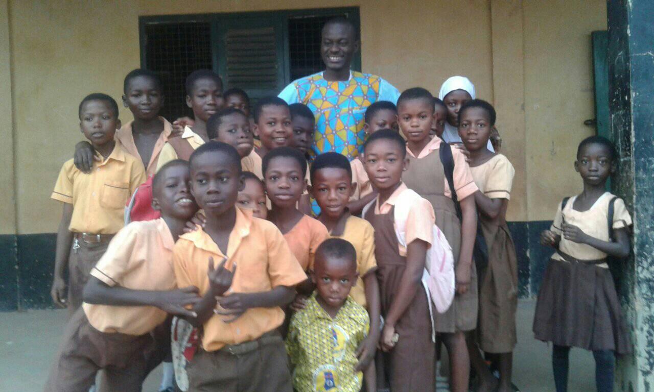 Prince Oppong with his students