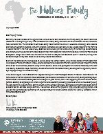 Mark Holmes Prayer Letter: Continued Opportunities and a New Partnership