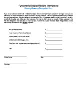 thumbnail of Housing Allowance Form