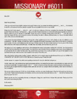 Missionary #6011 Prayer Letter: Can God Provide? Yes He Can!