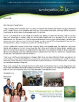 Wes and Cynthia Palla Prayer Letter: A Blessed Summer Thus Far