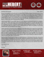 Brian and Liz Hebert Prayer Letter:  Easter Blessings