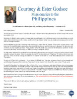Courtney and Ester Godsoe Prayer Letter:  Resuming Ministries