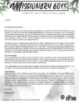 Missionary #6013 Prayer Letter:  Time of Preparation