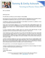 Tommy and Emily Ashcraft Prayer Letter
