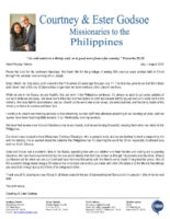 Courtney and Ester Godsoe Prayer Letter: Continued Blessings
