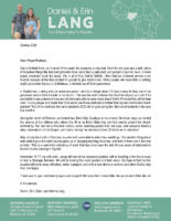 Daniel and Erin Lang Prayer Letter: Visitors and Salvations!