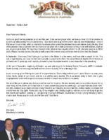 Ron and Laura Back Prayer Letter: Thankful for God's Protection