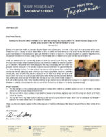 Andrew Steers Prayer Letter: Looking unto Jesus