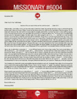 Missionary #6004 Prayer Letter: Believe on the Lord Jesus Christ