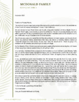 Corey and Elizabeth McDonald Prayer Letter: Church Anniversary and Youth Conference