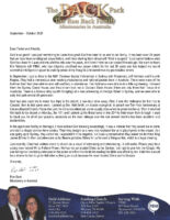 Ron and Laura Back Prayer Letter: 10-Year Anniversary of Calvary Baptist Church