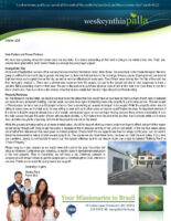 Wes and Cynthia Palla Prayer Letter: A Property Within Reach