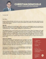 Christian DeMoville Prayer Letter: Beginning My Journey as a Missionary to the Philippines