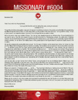 Missionary #6004 Prayer Letter: Let Us Go Forth to Victory