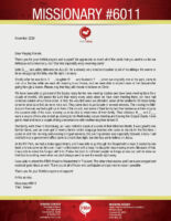Missionary #6011 Prayer Letter:  New Meeting Location
