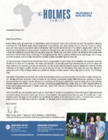 Mark and Sabrina Holmes Prayer Letter: Tribute, Welfare, and Request