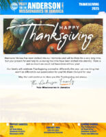 Oral and Alicia Anderson Prayer Letter: Happy Thanksgiving!