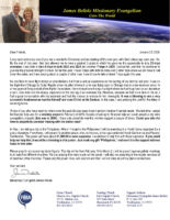 James and Linda Belisle Prayer Letter: Praising God for Strength!